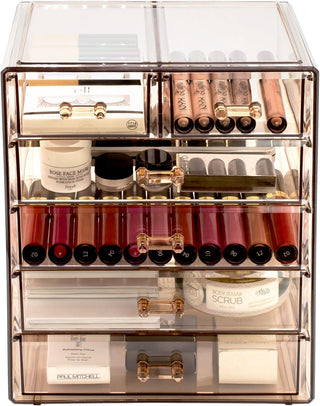 6-Drawer Makeup Organizer with Small & Wide Drawers (Bronze Glow)