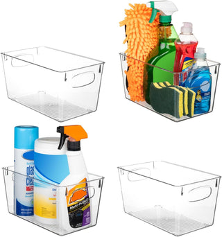 Clear Plastic Storage Bins – Perfect Kitchen Organization and Storage or Pantry Storage – Fridge Organizer, Pantry Organization and Clear Storage Bins, Cabinet Organizers