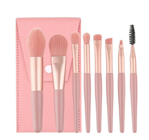 8-Pack Mini Makeup Brush Set Travel Foundation Powder Eyeshadow Brushes Kit