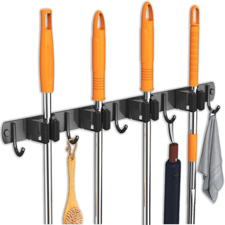 Mop and Broom Holder Wall Mount for Kitchen Laundry Room Decor
