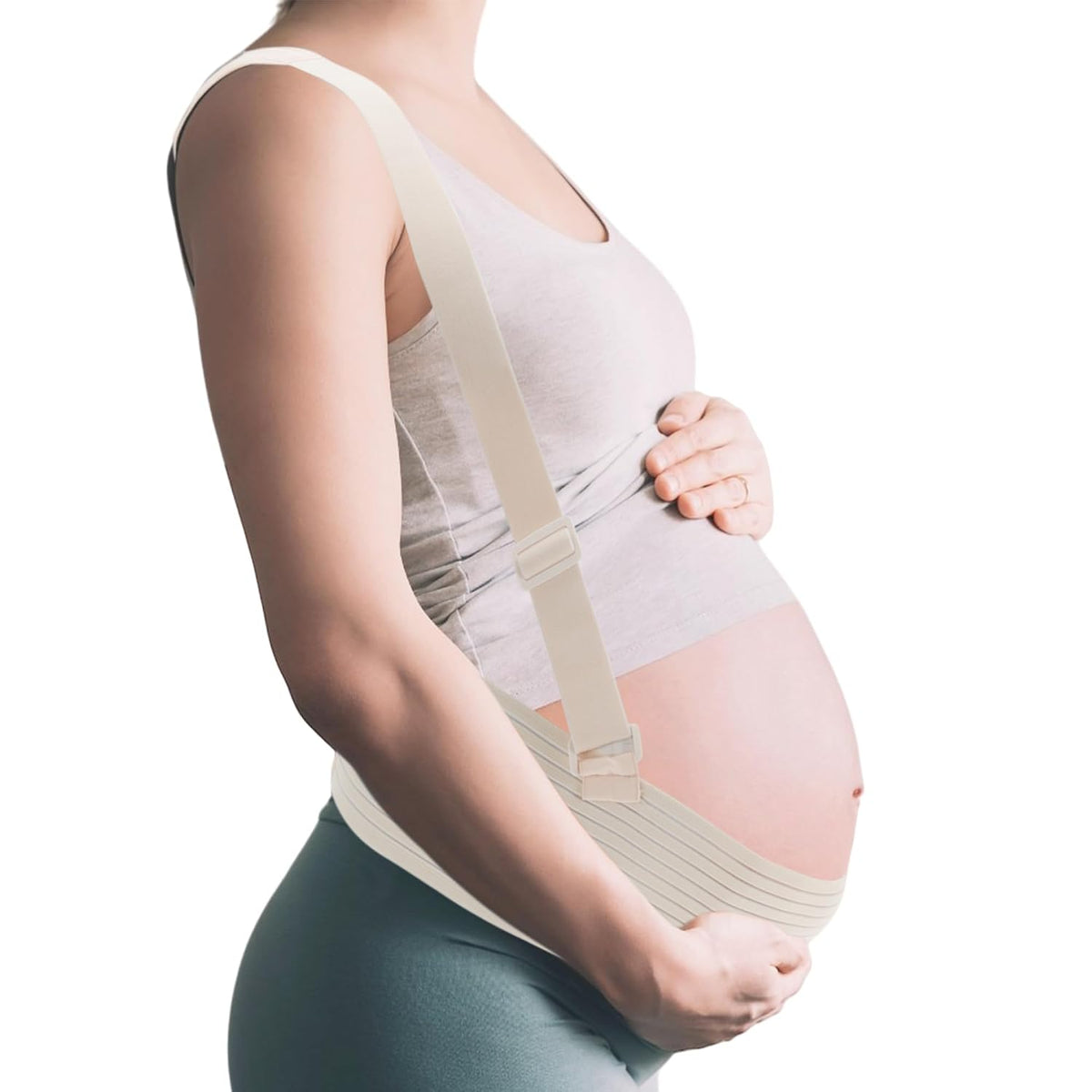 Pregnancy Belly Band, Maternity Belly Band with Adjustable Straps, Belly Bands for Pregnant Women, Maternity Belt, Apricot, X-Large
