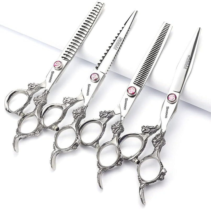 Hair Cutting Scissors Hairdressing Scissors Thinning Scissor Professional Barber Salon Home Shear for Men Women (7-Inch 4Pc)