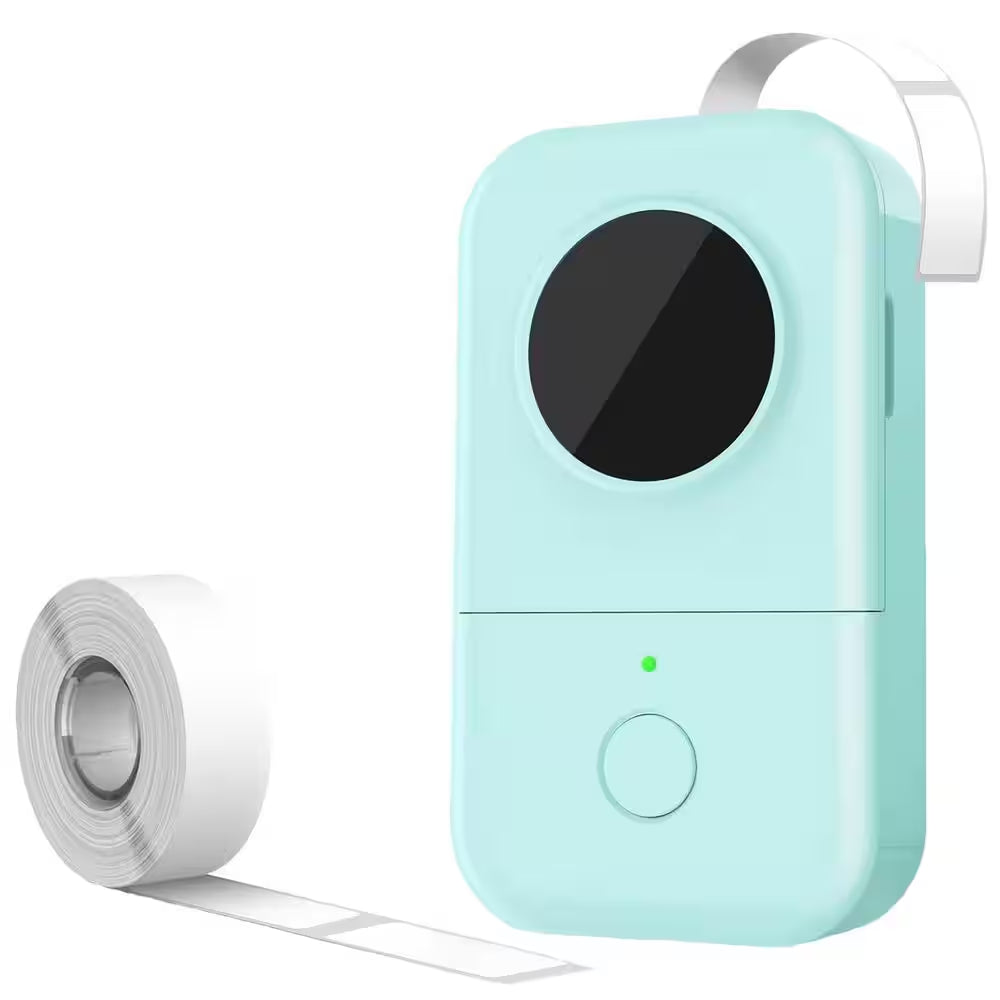 Mini Inkless Thermal Bluetooth Label Printer Portable Label Maker with Tape 1000+ Templates Green for Home Office